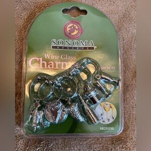 Sonoma Silver Wine Glass Charms Set 2003